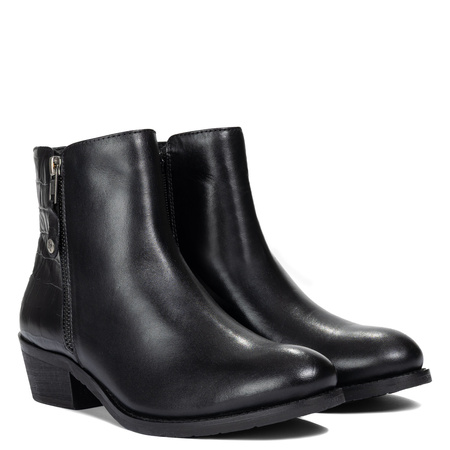 Maciejka Double-Zip Leather Ankle Boots Block Heel Black H7170-01/00-7