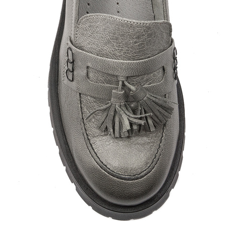 Maciejka Leather Platform Loafers Grey 5497S-35/00-5