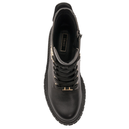 Liu Jo Women's Leather Platform Rumi 10 Boots Black