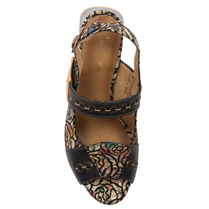 Maciejka Women's Heeled Leather Sandals Black