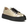 Filippo Gold Leather Sneakers