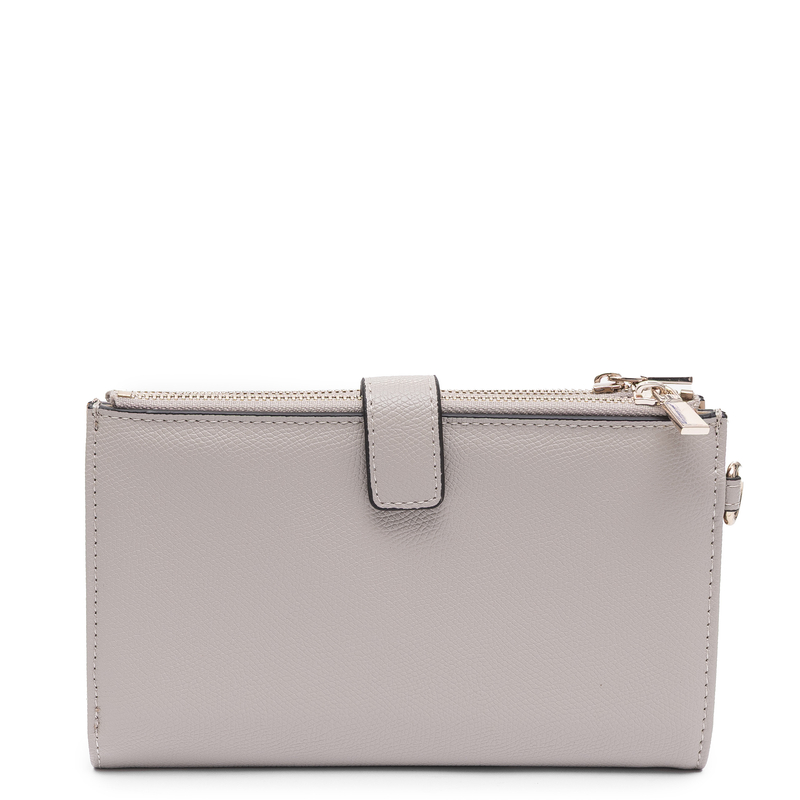 Guess Elegancki Zapinany Na Zamek Portfel Damski Z Paskiem Beżowy SWBG7898157-TAUPE