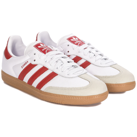 Adidas Samba OG W Sneakersy damskie skórzane biało - czerwone