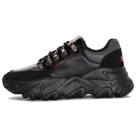 Cross Jeans Sneakersy damskie na platformie Black czarne