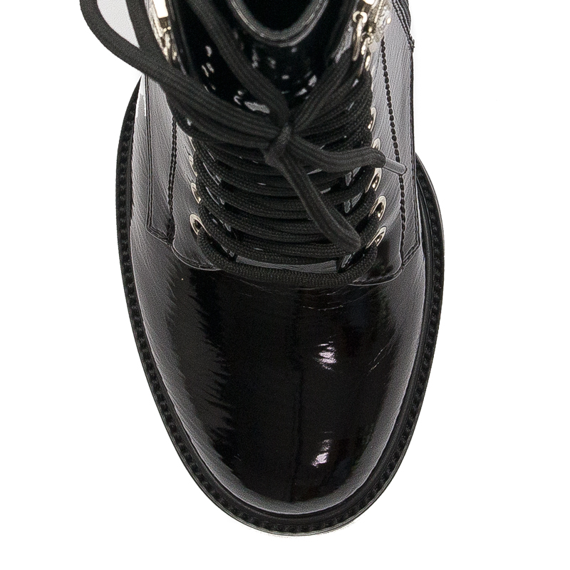 S.Barski Women's boots ankle boots black lacquered