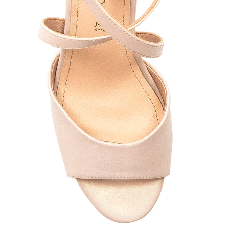 Sergio Leone women's Beige Pearl sandals