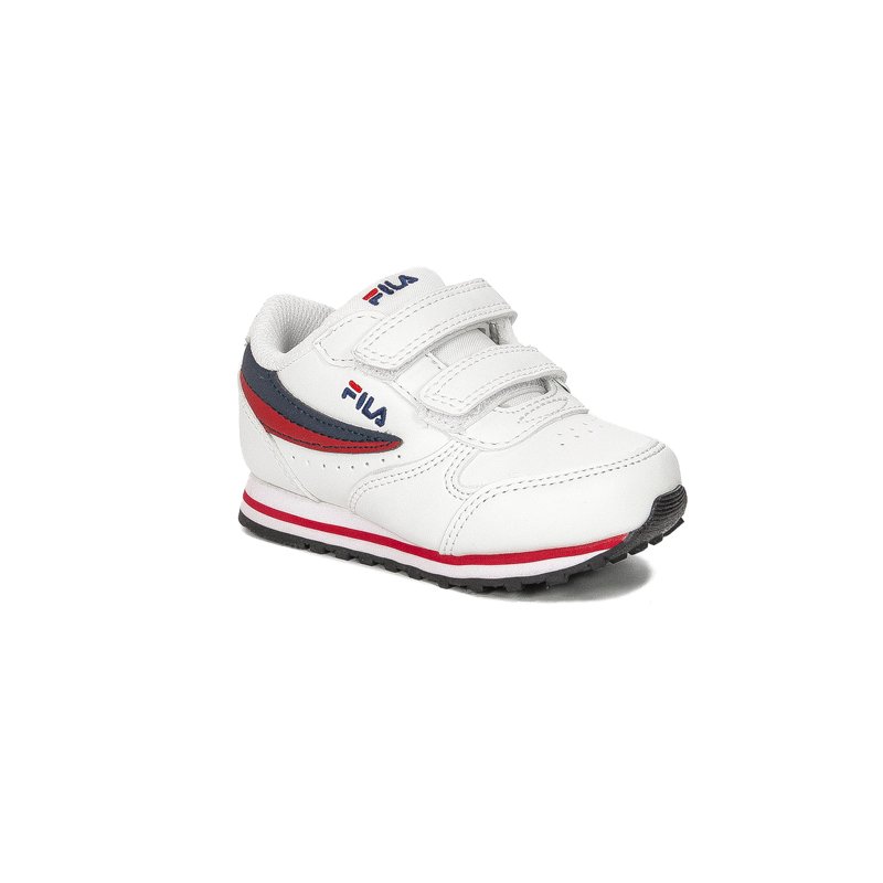 Fila Orbit Velcro Infants 1011080.98F White Dress Blue Sneakers 
