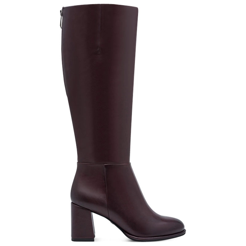 Tamaris Eleganckie Na Słupku Kozaki Damskie Bordowe 1-25515-41-585