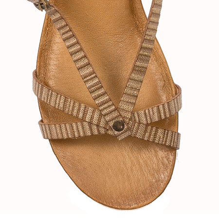 Maciejka women's brown gold Sandals