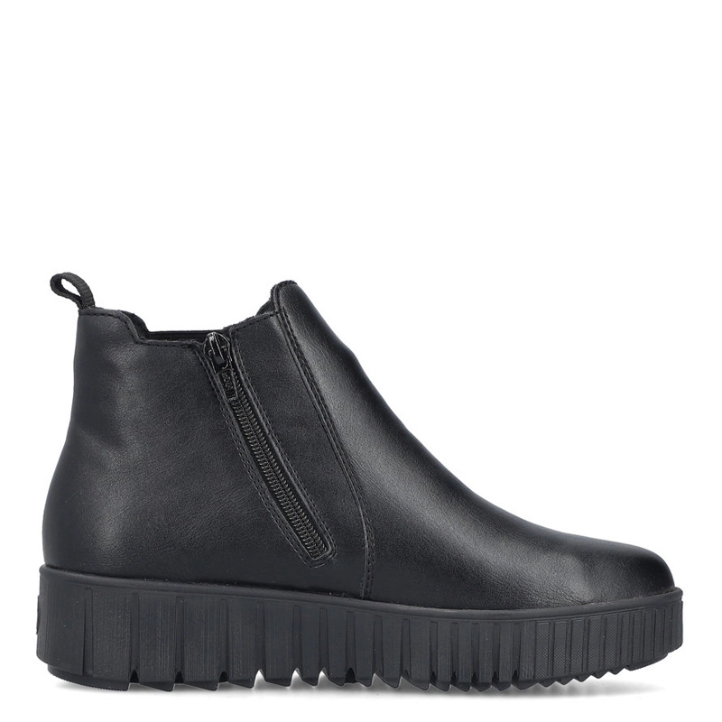 Rieker Botki Na Platformie Damskie Z Zamkiem Czarne Y6151-00-BLACK