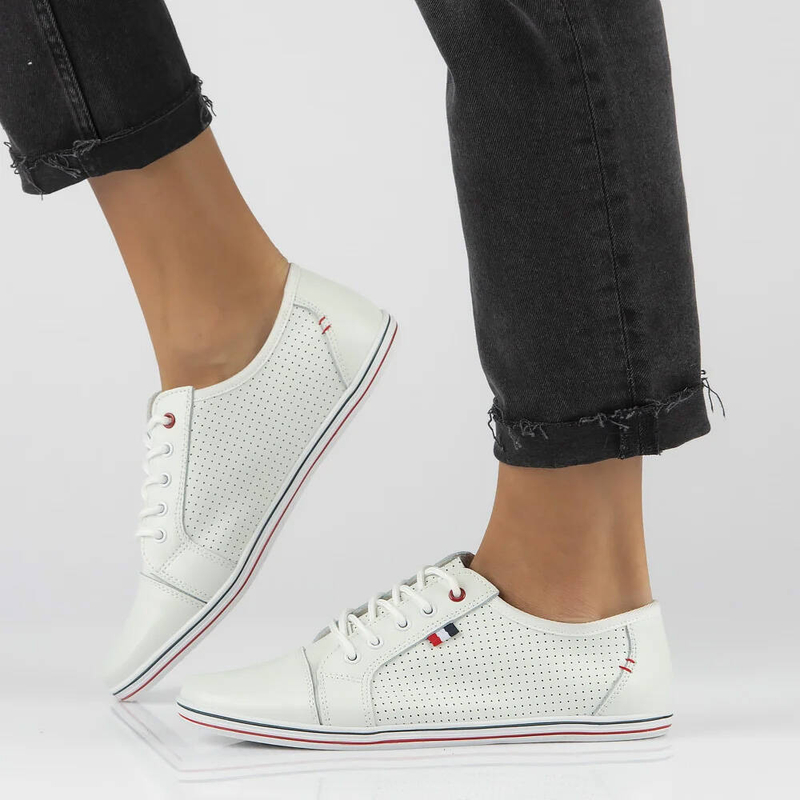 Filippo White Flat Shoes