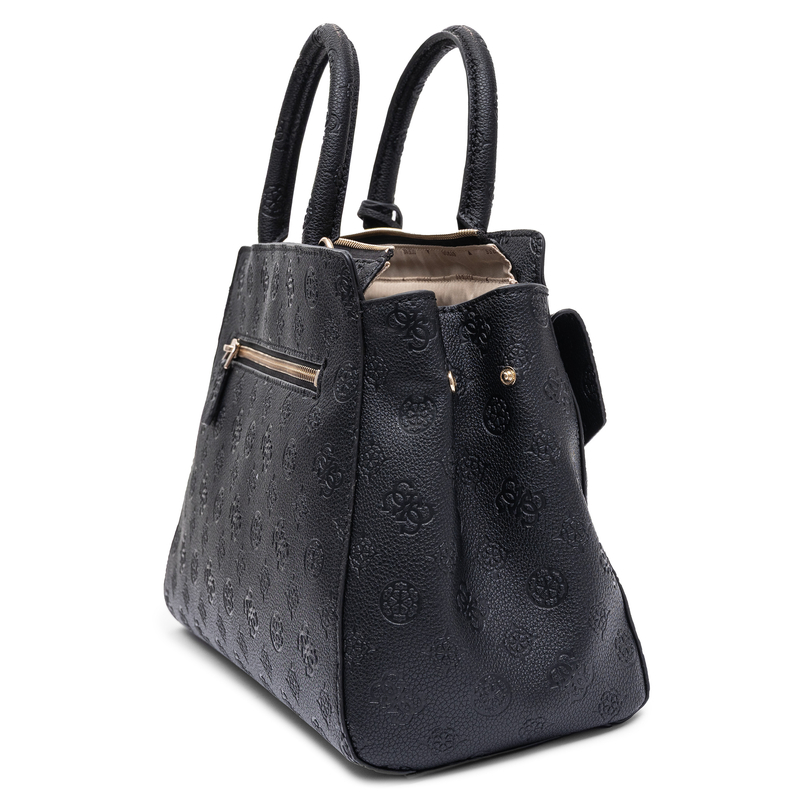 Guess Torebka Damska Duża Klasyczna Do Ręki I Na Ramię Wytłaczana Czarna HWPD2222070-BLACK