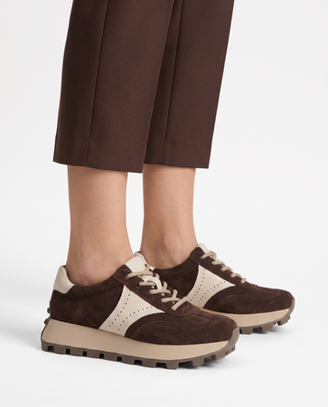Filippo Zamszowe Sneakersy Damskie Na Platformie Brązowe DP7976-26-D-BR