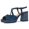 Maciejka Women's Heeled Leather Sandals Navy Blue