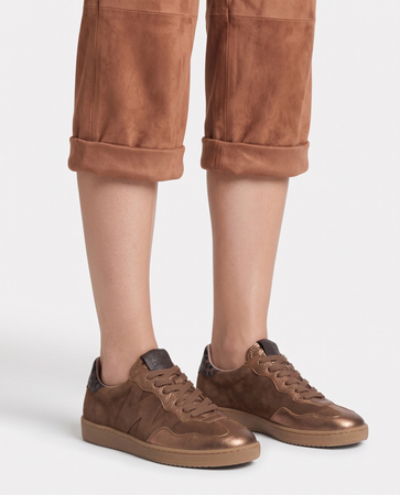 Wonders Suede Lace-up Sneakers Metallic Brown AP-2010