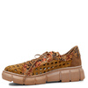 Maciejka Leather Perforated Low Shoes On Platform Orange 05850-32/00-1