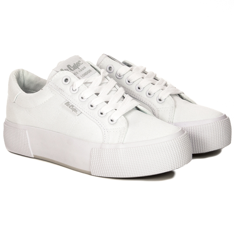 Lee Cooper Women's Platform Sneakers White Canvas LCW-22-31-0884L