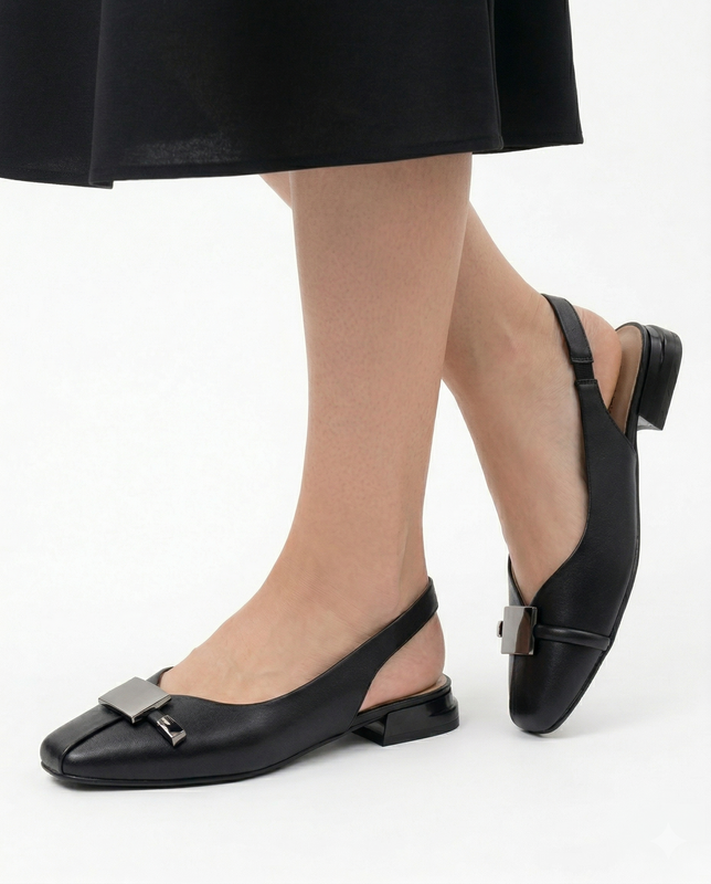 T.Sokolski Leather Women's Slip-On Shoes Black HW-L26-465-BLK