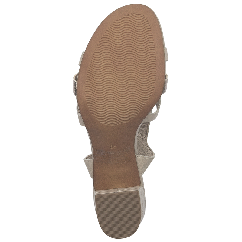 Marco Tozzi Cream Comb Leather Women's Sandals