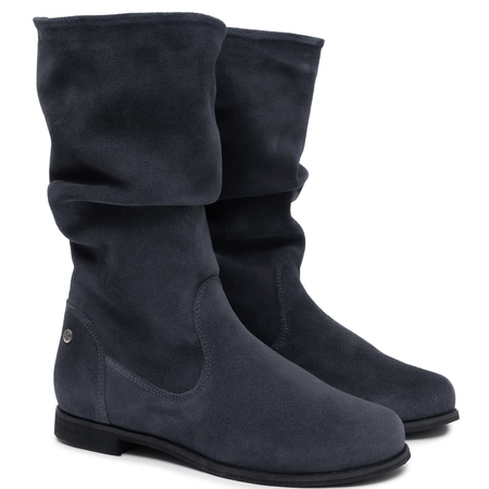 Maciejka Genuine Suede Leather Slouchy Boots Flat Heel Grey 5057W-03/00-6