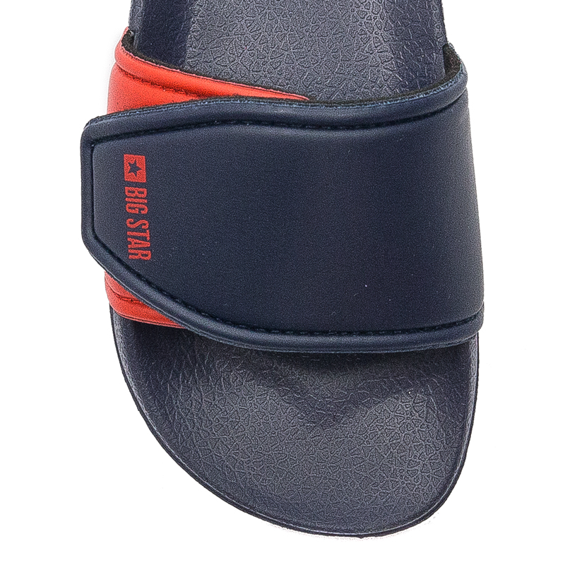 Big Star Navy/Red Velcro children's slippers