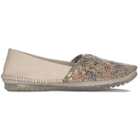 Maciejka Beige + Flowers Shoes 1930B-04/00-0