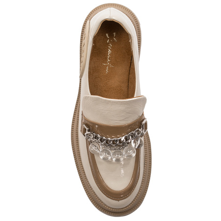 Maciejka Patent Leather Loafers Chunky Platform Light Beige 06294-22/00-8