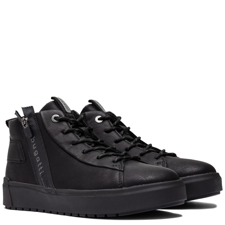 Bugatti Botki Męskie Sznurowane Czarne