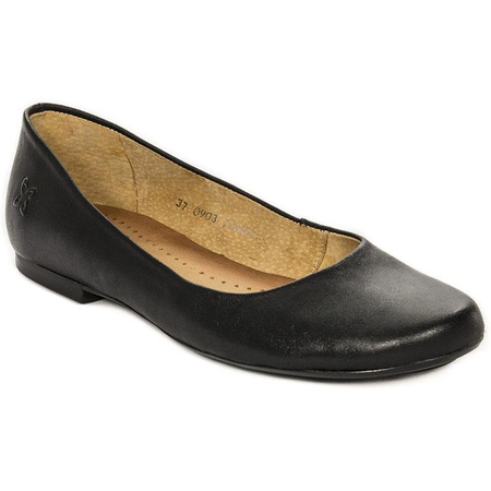 Maciejka Leather Ballet Flats Soft Insole Black 00903-01/01-6