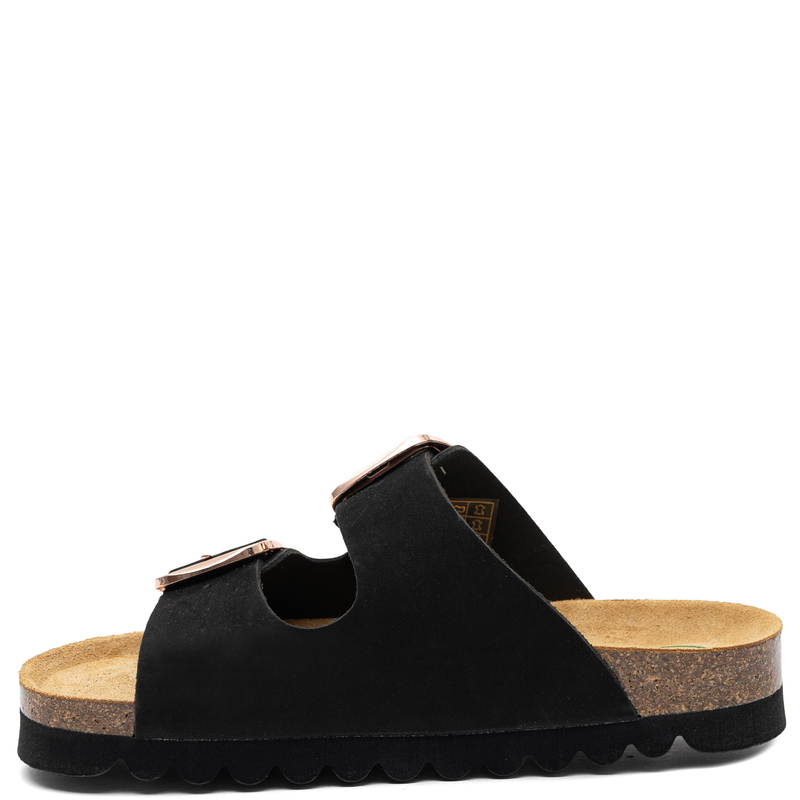 Dr. Brinkmann Bonillo Leather Slides Anatomical Black 700809-01-BONILLO