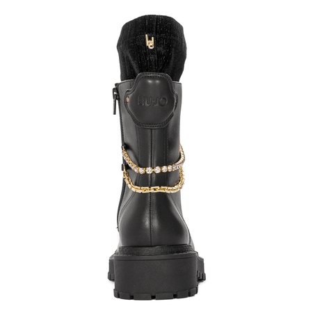 Liu Jo Botki damskie skórzane Rumi 10 Black czarne