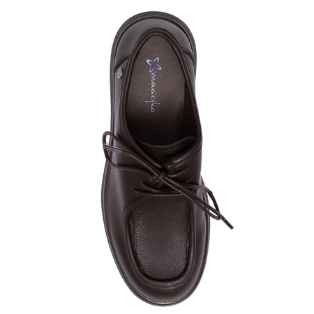 Maciejka Comfortable Leather Lace-Up Shoes Brown K7189-02/00-1
