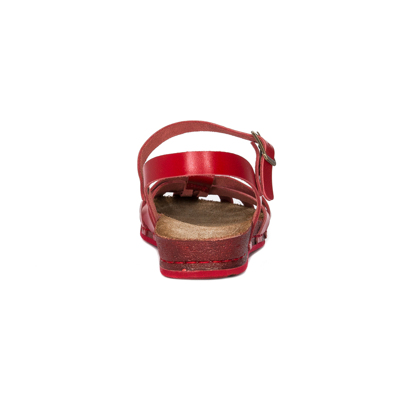 Maciejka Leather Flat Sandals With Adjustable Strap Red 03074-08/00-0