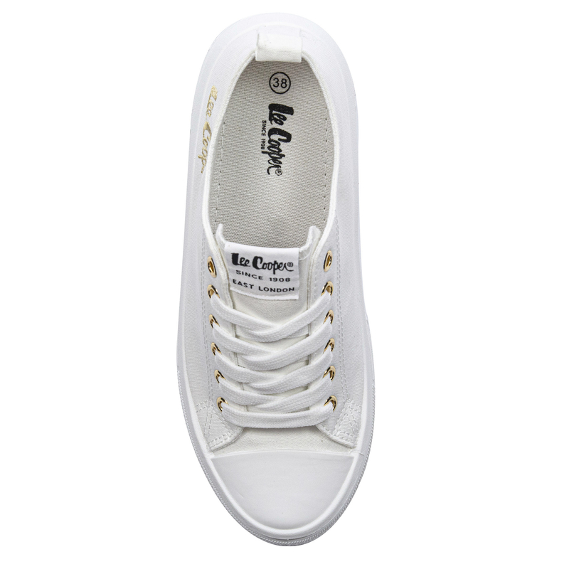 Lee Cooper Women's White-Gold Trainers