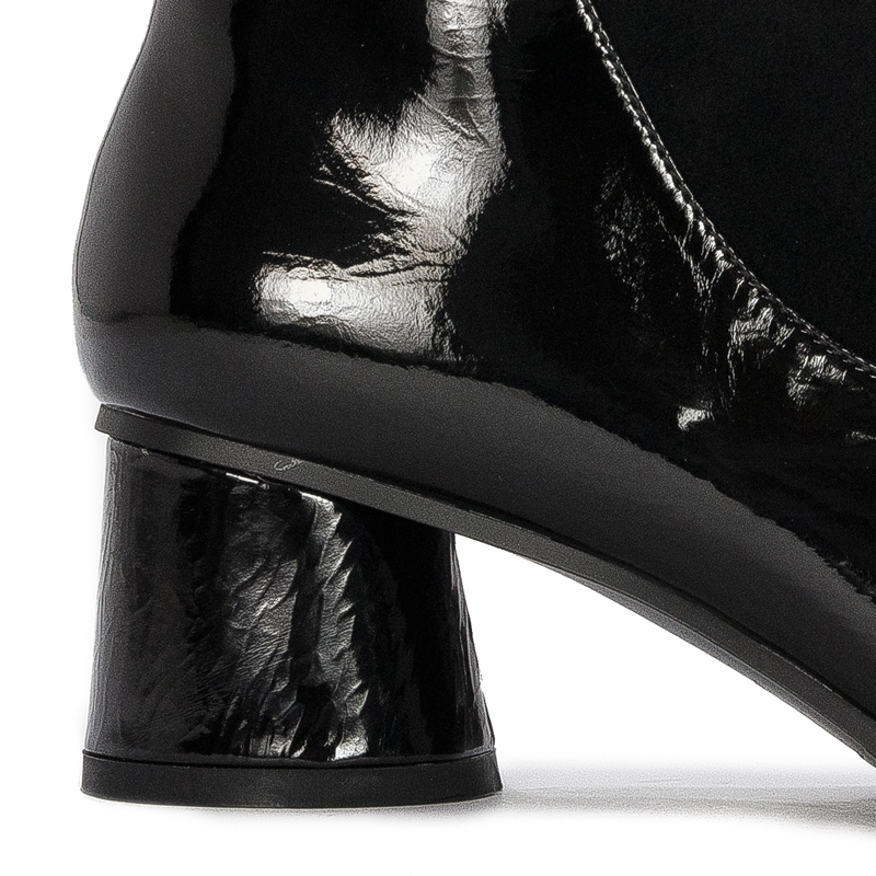 S.Barski Women's boots ankle boots black lacquered