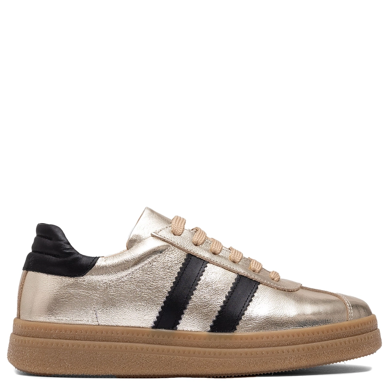 Boccato Leather Sneakers Platform Gold 050-71317-GOLD