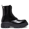 Calvin Klein Jeans Glossy Platform Ankle Boots Side-Zip Black V4A5-83133-BLACK