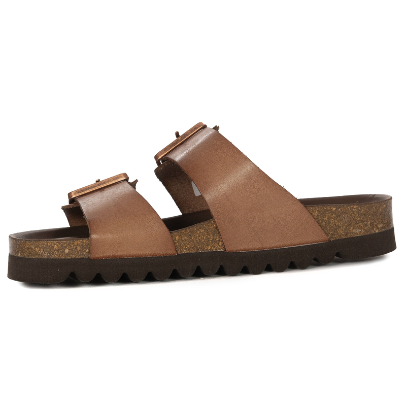 Dr. Brinkmann Leather Anatomical Platform Slides Beige 700686-21