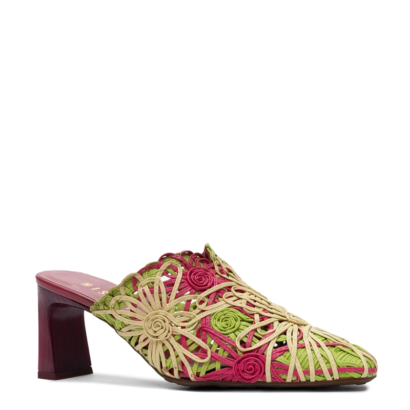Hispanitas Woven Cutout Heeled Mules Multicolor HV264800-MULTIYEL