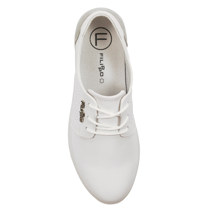 Półbuty damskie skórzane Filippo White Białe