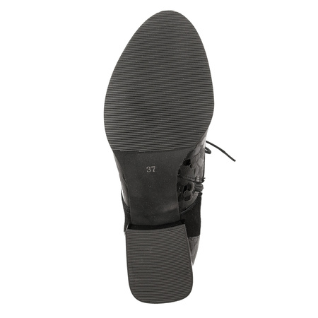 Maciejka Trzewiki damskie ocieplane na obcasie czarne