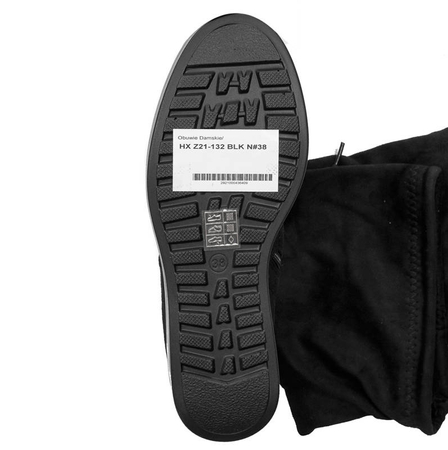 Kozaki T.Sokolski HX Z21-132 BLK marszczone za kolano Czarne