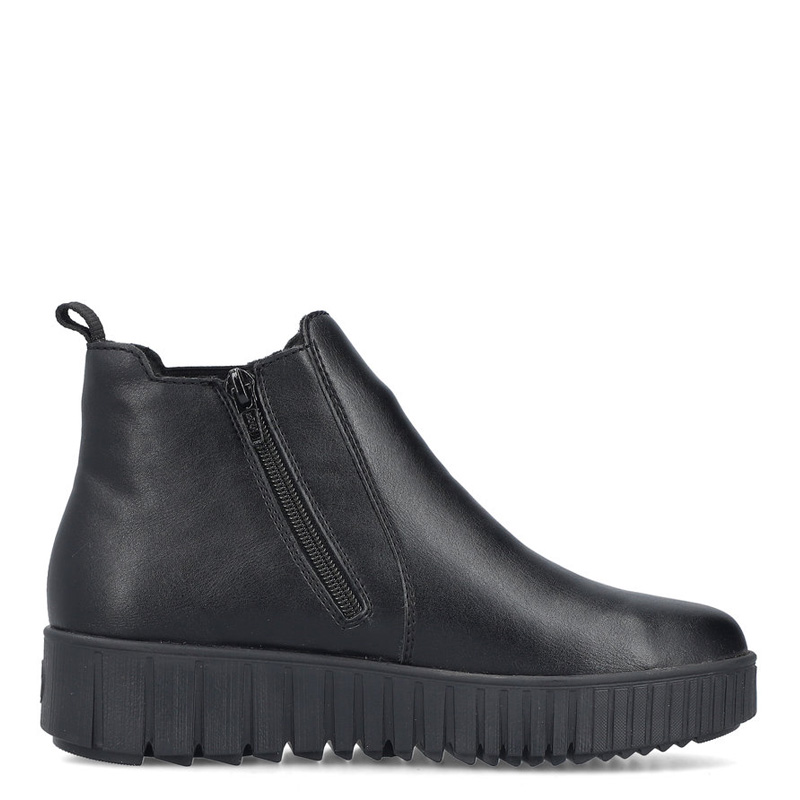 Rieker Botki Na Platformie Damskie Z Zamkiem Czarne Y6151-00-BLACK