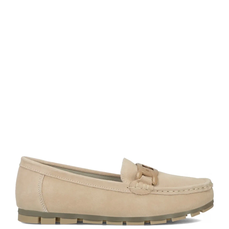 Filippo Women's Leather Moccasins Beige