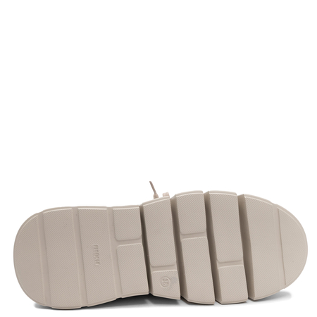 Maciejka Skórzane Sneakersy Na Platformie Beżowe Ażurowy Wzór 6891W-03/00-8