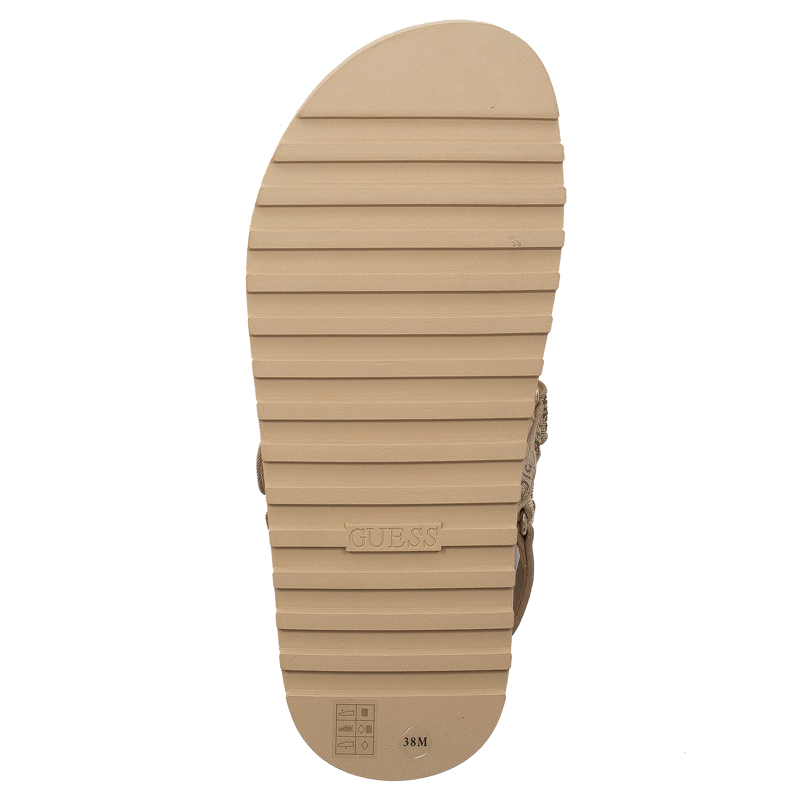 Guess Women’s Logo Sandals on a Platform Beige and Brown FL6FBSFAL03-BEIBR