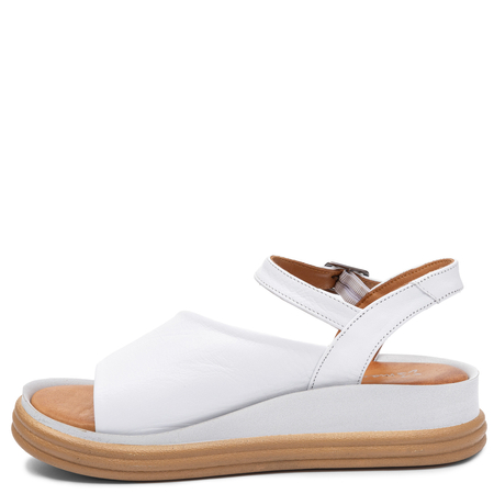 Maciejka Fashionable Leather Wedge Sandals White L7629-11/00-1