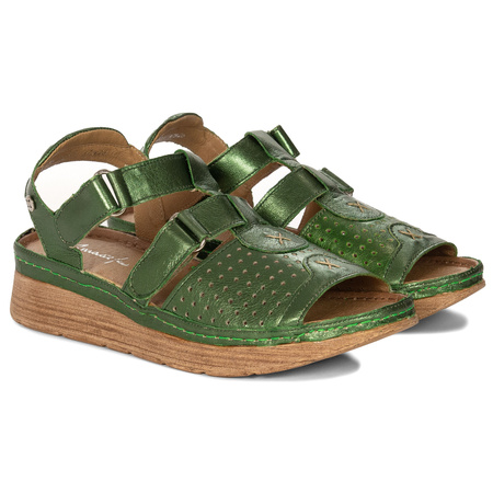 Maciejka Women's Leather Sandals Green