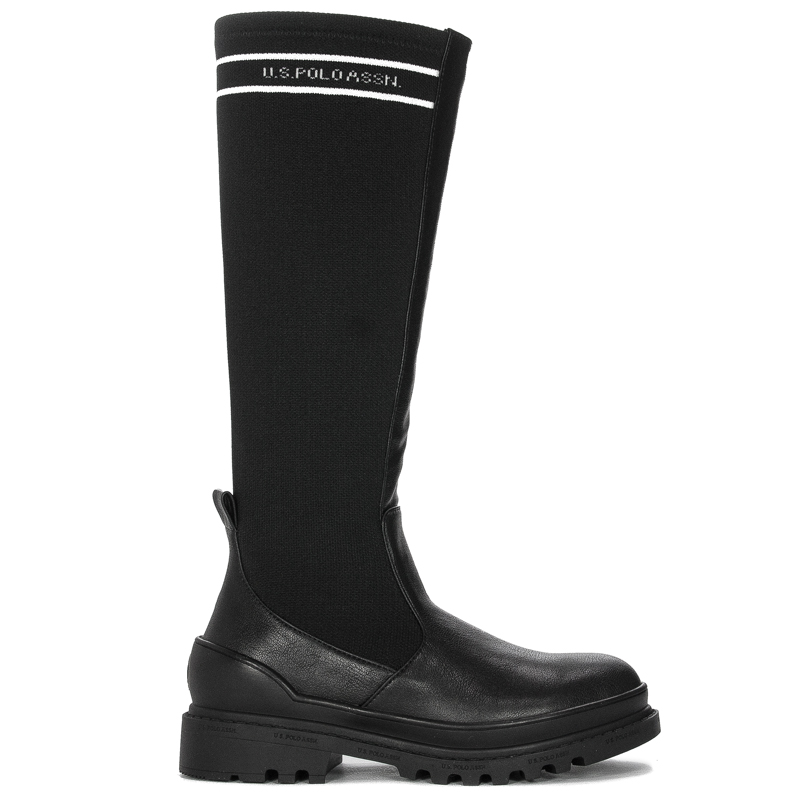 U.S.Polo Assn. Black women's boots with a flexible uppers to the knees