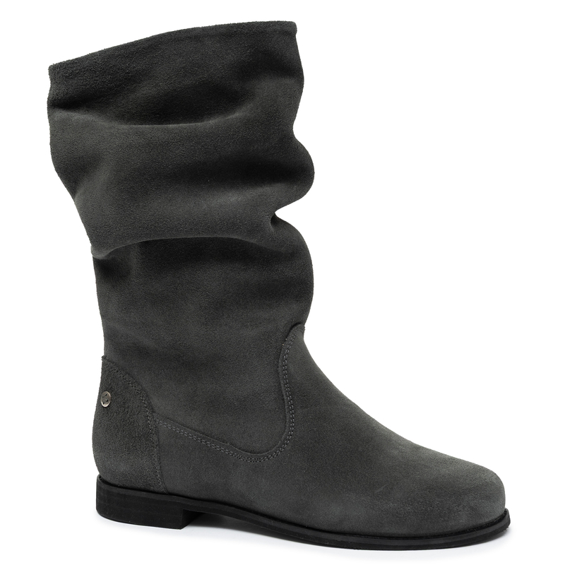Maciejka Genuine Suede Leather Slouchy Boots Flat Heel Grey 5057W-13/00-6